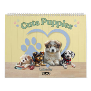 Cute Puppies 2026 Calendar