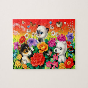 Cute Puppies And Kittens Jigsaw Puzzle