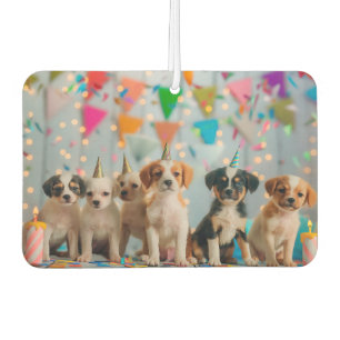 Cute Puppies Birthday Party Celebration Design Car Air Freshener