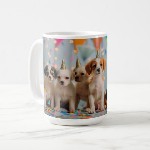 Cute Puppies Birthday Party Celebration Design Coffee Mug