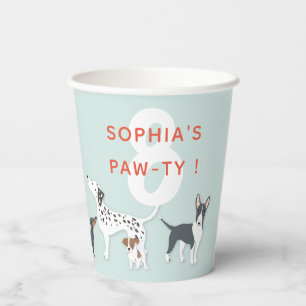 Cute Puppies Children's Birthday Party Dog Blue Paper Cups