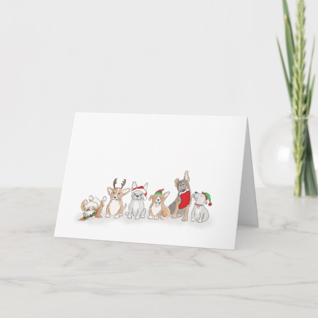 Cute puppies Christmas card (Front)