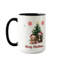 Cute Puppies Christmas Coffee Mug