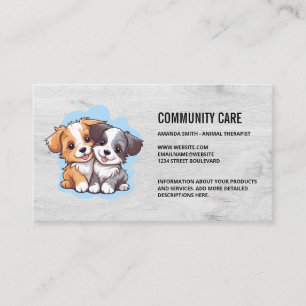 Cute Puppies Cuddling Business Card