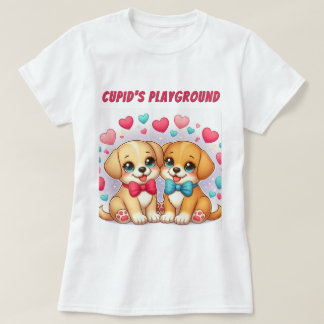 Cute Puppies: Cupid's Playground: Valentine  T-Shirt
