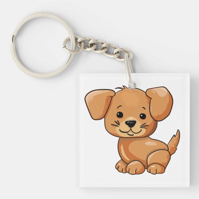 Cute Puppies Cute Funny and Smart dog Key Ring (Front)