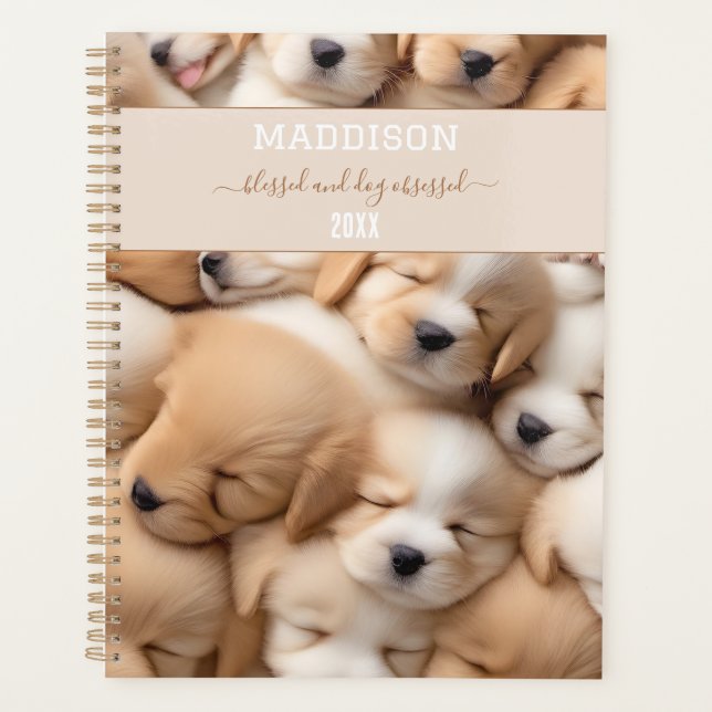 Cute Puppies Dog Lover Name Planner (Front)