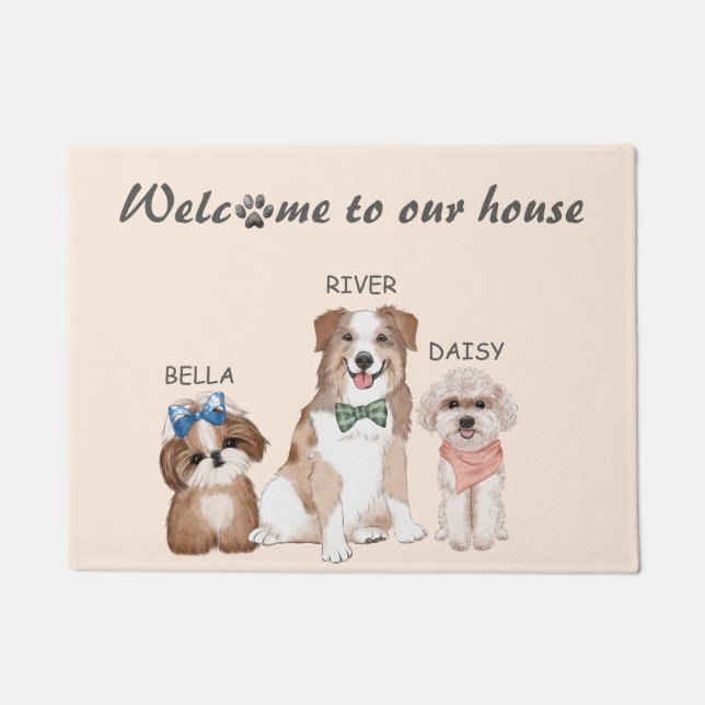 Cute Puppies  Doormat (Front)