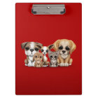 Cute Puppies, Kitten and Bunny Pet Portrait Red