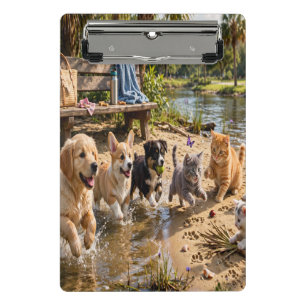 Cute Puppies & Kittens Riverside Adventure Clipboa Mini Clipboard