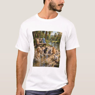 Cute Puppies & Kittens Riverside Adventure Men's T-Shirt