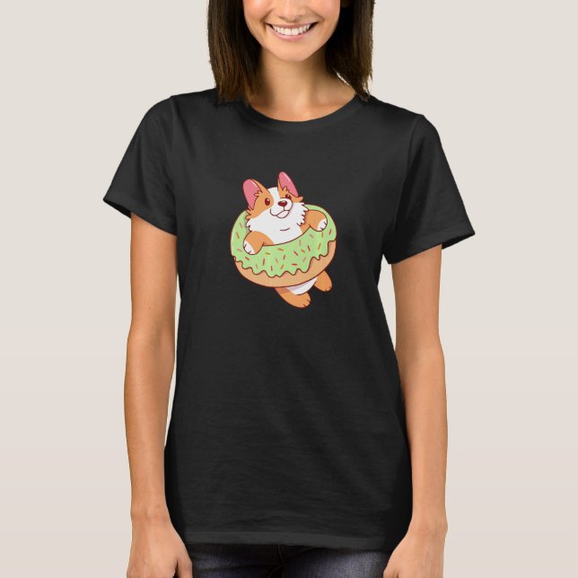 cute puppies lovely dog holder lover corgi donut P T-Shirt (Front)