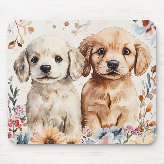 Cute Puppies Mouse Mat (Front)