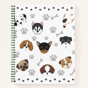 Cute Puppies Pattern Notebook - Dog Lovers Gift