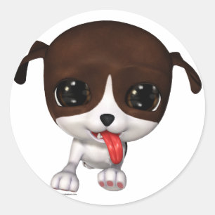 Cute Puppies: PawPaw Round Stickers