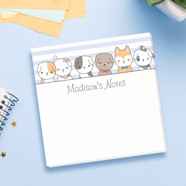 Cute Puppies Personalised Post-it Notes (Creator Uploaded)