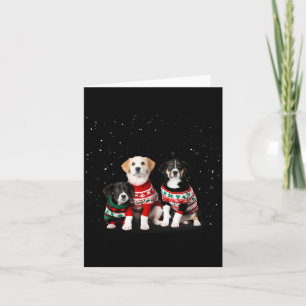 Cute Puppies Picture Day Dogs In Christmas Sweater Card