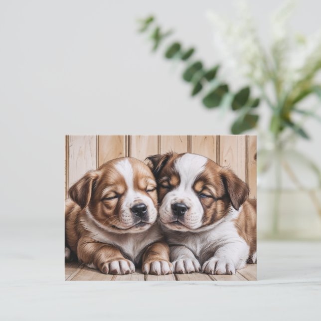 Cute Puppies Postcard (Standing Front)