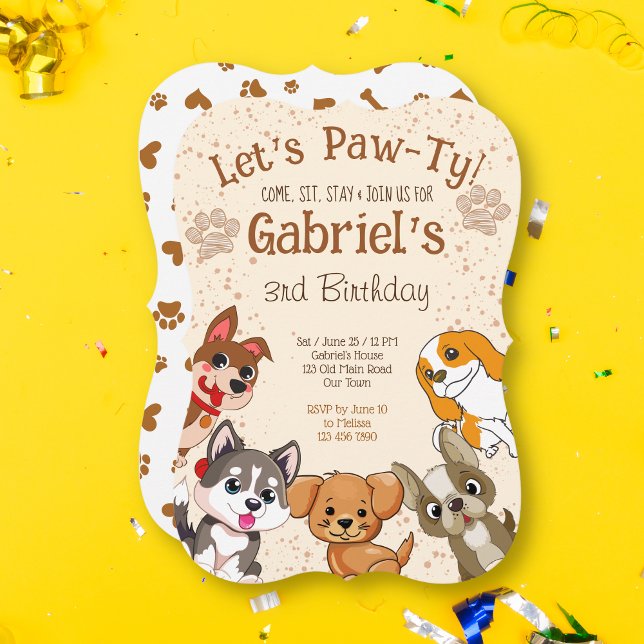 Cute puppies puppy party invitation template (Creator Uploaded)