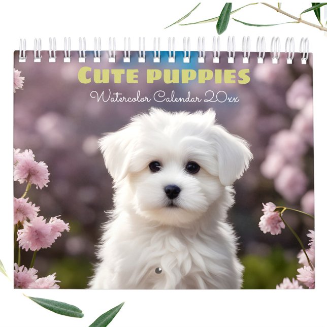 Cute Puppies Watercolor Seasonal Dog Lover Calendar (Cute Puppies Watercolor Seasonal Dog Lover Calendar)