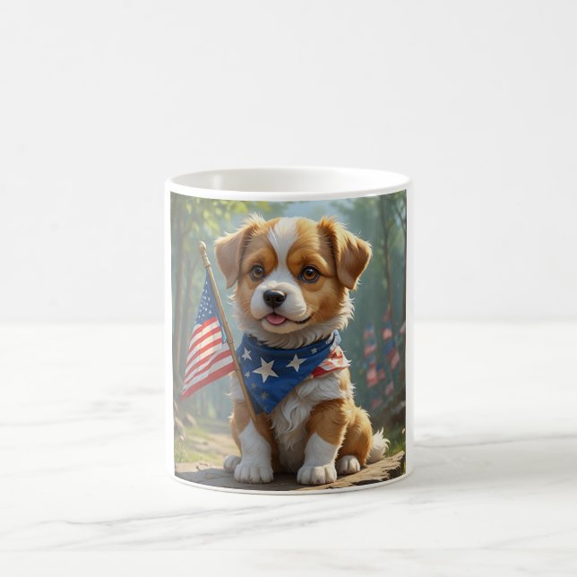 Cute puppy 4th of July Cup (Center)