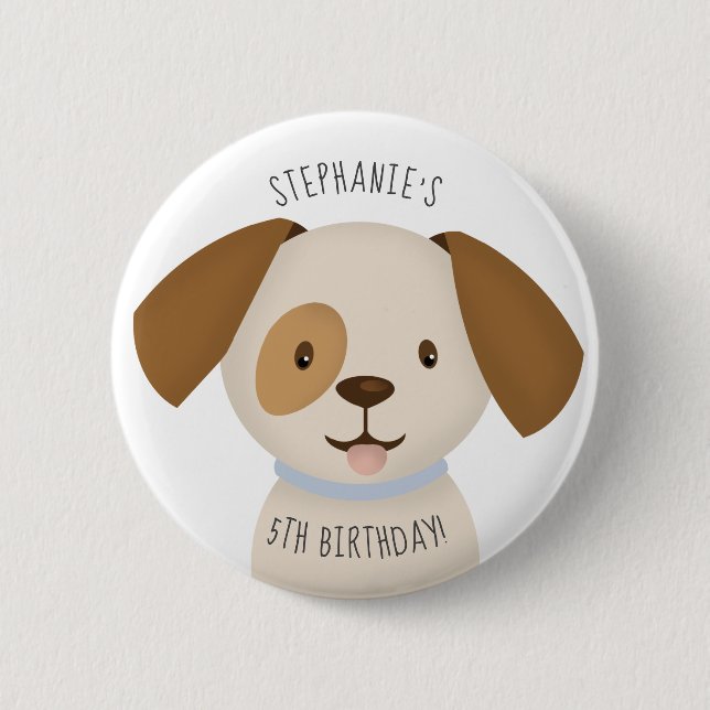 Cute Puppy 6 Cm Round Badge (Front)