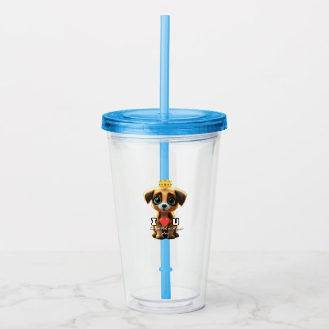 Cute puppy  acrylic tumbler (Front)