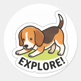 Cute Puppy Adventure Sticker