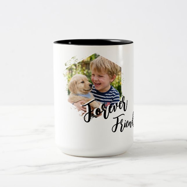 Cute Puppy And Dog Designed  Two-Tone Coffee Mug (Center)