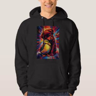 Cute Puppy and Duckling Hug Pop Art Hoodie