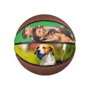 Cute Puppy and Father, Son Love Mini Basketball