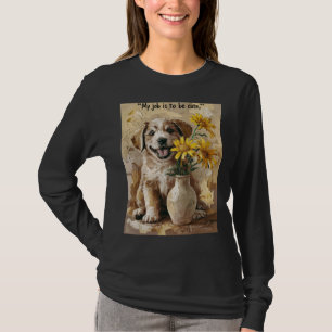 Cute Puppy and Flowers T-Shirt