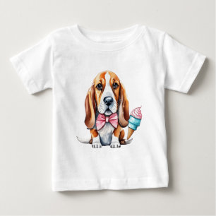  Cute puppy and fruits Baby T-Shirt