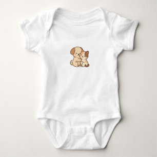 Cute Puppy and Kitten Baby Bodysuit