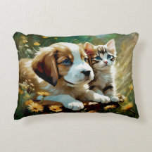 Cute Puppy and Kitten