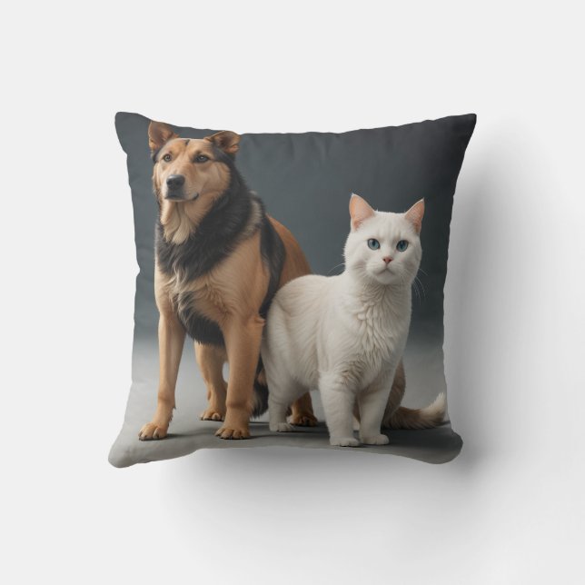 Cute puppy and kitten pillow cushion (Back)