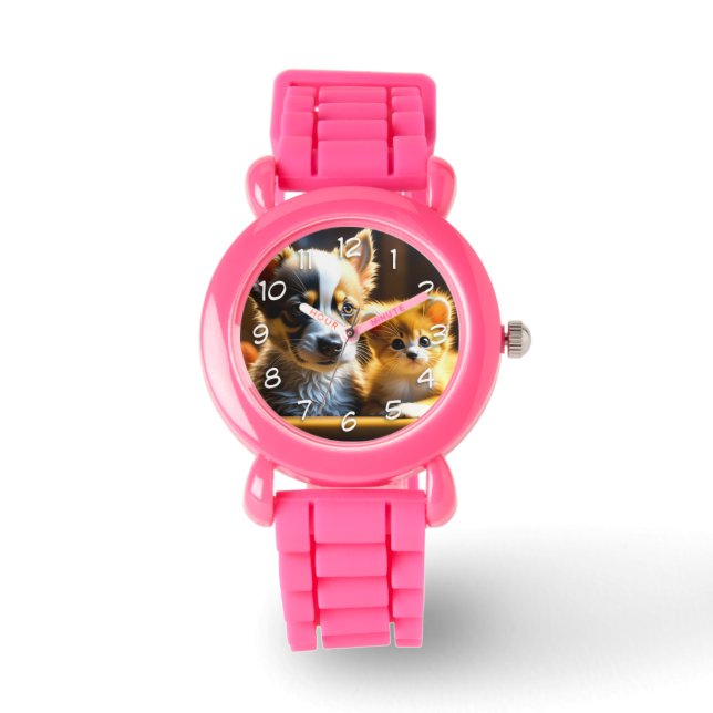 Cute Puppy and Kitten  Watch (Front)