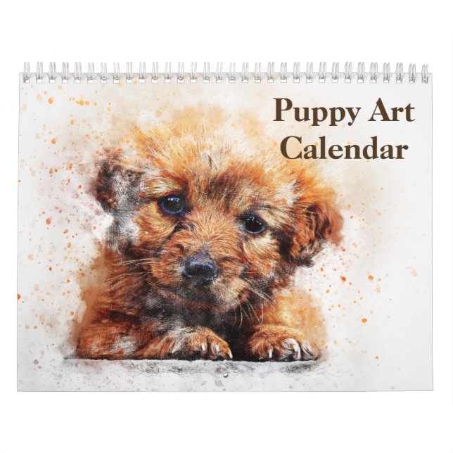 Cute Puppy Art 2026 Calendar (Cover)