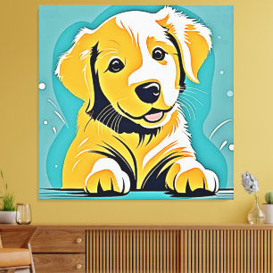 Cute Puppy Art Design Canvas Print