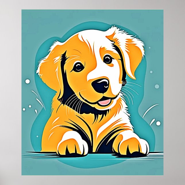 Cute Puppy Art Design Poster (Front)