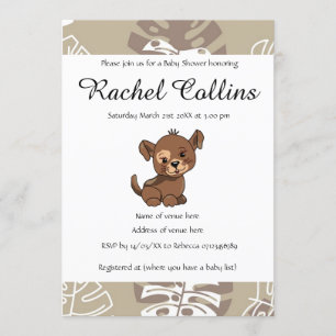 Cute Puppy Baby Shower Invitation