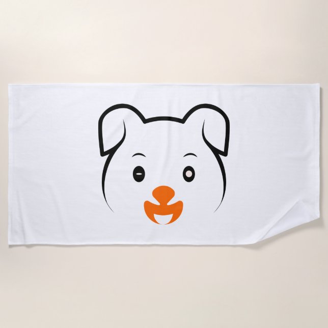 Cute Puppy Beach Towel (Front)