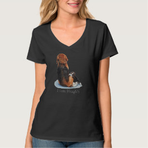 cute puppy beagle cuddling mum dog T-Shirt