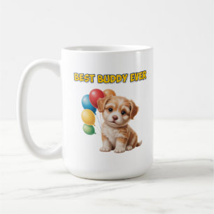 Cute Puppy “Best Buddy Ever” Design Coffee Mug