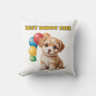 Cute Puppy “Best Buddy Ever” Design Cushion