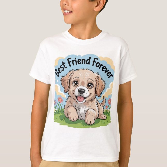 Cute Puppy Best Friend Ever  T-Shirt (Front)