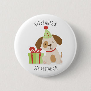 Cute Puppy Birthday 6 Cm Round Badge
