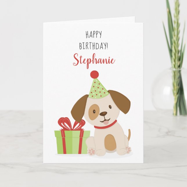 Cute Puppy Birthday Card (Front)