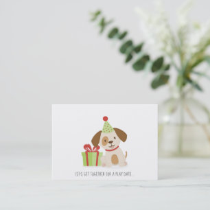 Cute Puppy Birthday Play Date Calling Card