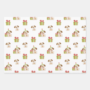 Cute Puppy Birthday Wrapping Paper Sheet